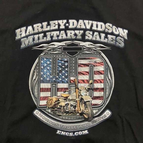 Harley-Davidson Military Sales USA Troops Black T-Shirt Men's Large - Picture 3 of 9